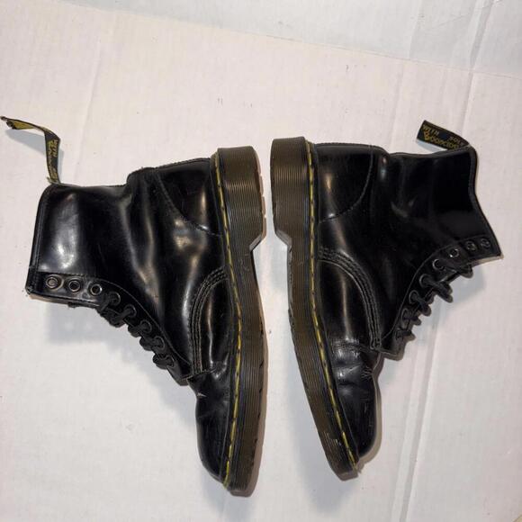 Dr Doc Martens Lace Up‎ Combat Work Slip Resistant Boots Black Leather Men’s 6